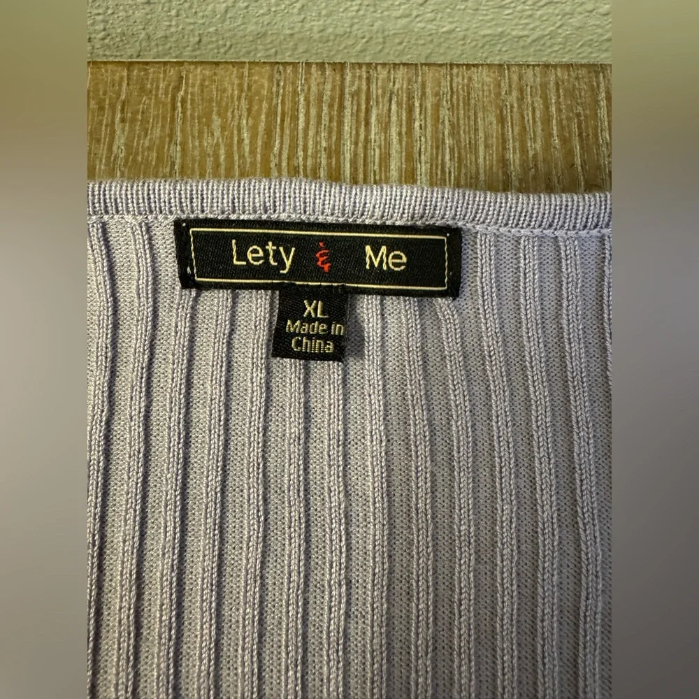 Lavender V-Neck Ribbed Sweater - Picture 9 of 9